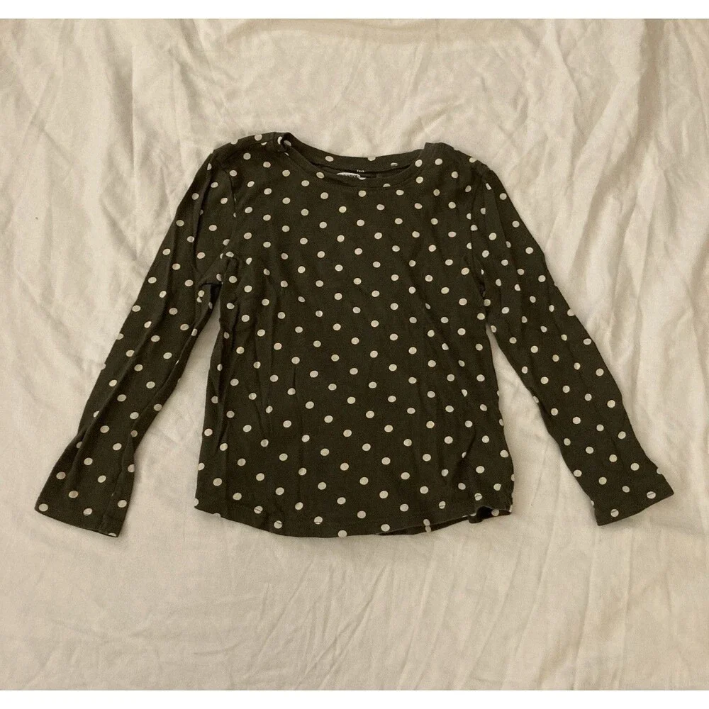 5T Old Navy girl clothes - one piece long sleeve top | polka dot theme